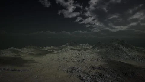 Dramatic Storm Sky over Rough Mountains Stock Illustration