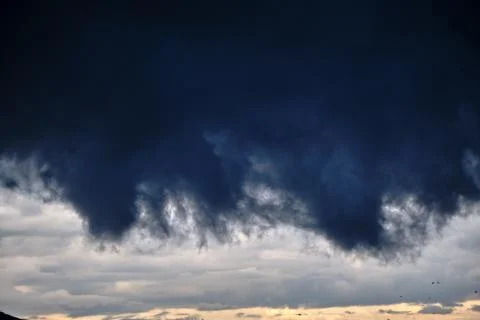 Dramatic storm sunset clouds skies Stock Illustration