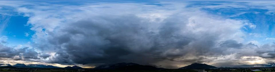 Dramatic Stormy Cloudscape over Canadian Nature Landscape. Stock Photos
