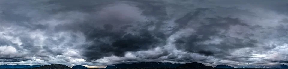 Dramatic Stormy Cloudscape over Canadian Nature Landscape. Stock Photos