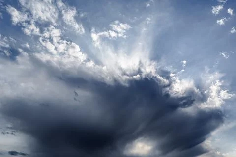 Dramatic Stormy Sky and Sunlight Stock Photos