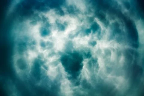 Dramatic Stormy Sky. Center of Storm Formation. Stock Photos