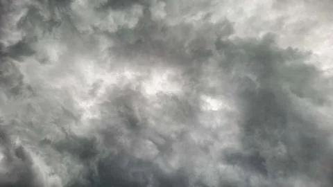 Dramatic Stormy Sky with Thick Grey Clouds Natural Weather Background Stock Photos