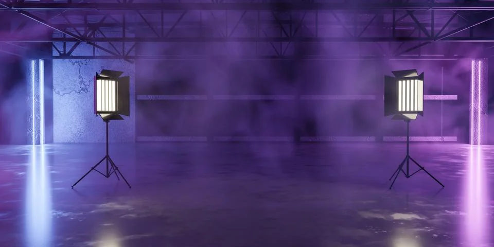 Dramatic Studio Lighting Setup Stock Illustration