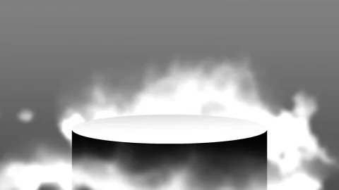 Dramatic Studio Podium Surrounded by White Smoke Fog for Product Display Stock Footage 337390972
