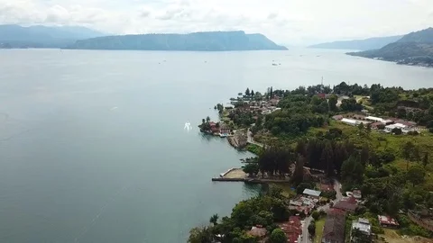 Dramatic stunning view of lake Toba. Sumatra, Indonesia. 스톡 동영상 101897924