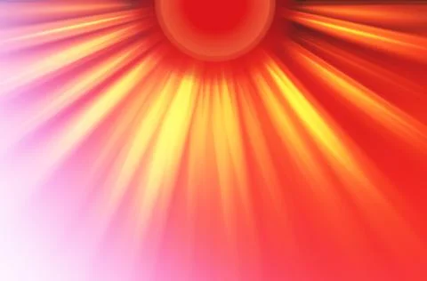 Dramatic sun light rays protuberance illustration Stock Photos