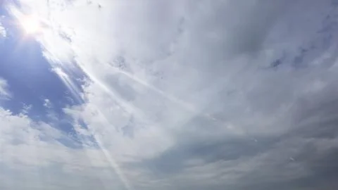 Dramatic sun rays and clouds as background Stock Photos