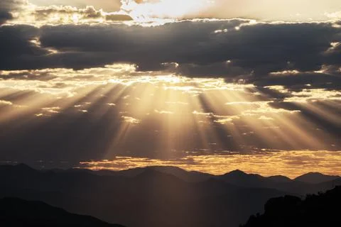 Dramatic Sunbeams Stock Photos