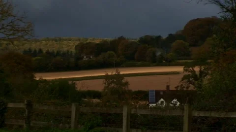 Dramatic Sunlight on a Windy Autumn Day no 1 Stock Footage 42945936