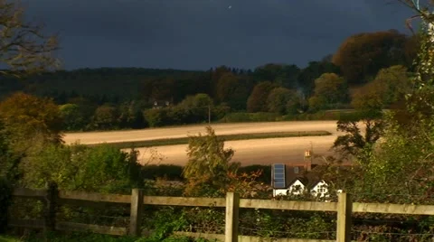 Dramatic Sunlight on a Windy Autumn Day no 2 Stock Footage 42946184