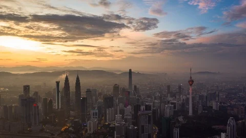 Dramatic sunrise from above Stock Footage 121863653
