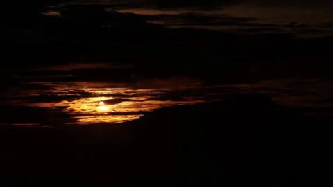 Dramatic Sunrise in the Black Clouds Stock-Footage 207417480