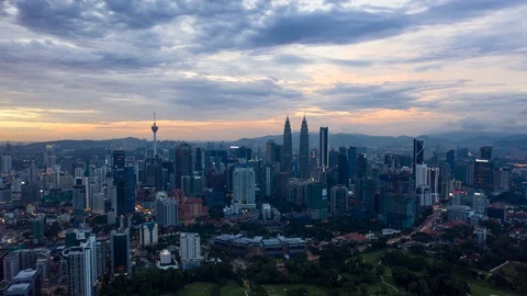 Dramatic Sunrise Cityscape Stock Footage 121863398