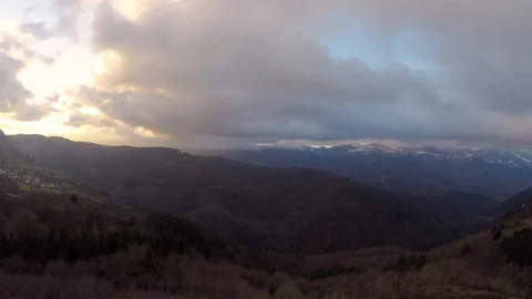 Dramatic sunrise in high mountains,time lapse footage. Stock Footage 88965686