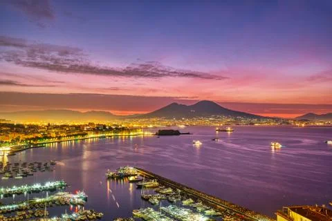 Dramatic sunrise in Naples Foto stock