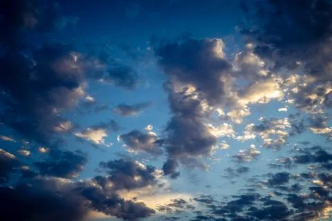 Dramatic sunrise sky with vibrant cloud cover over rural Andalusian country.. Stock Photos