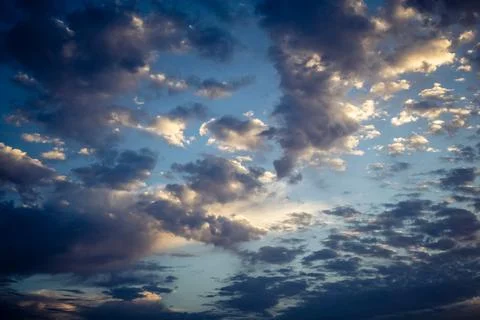 Dramatic sunrise sky with vibrant cloud cover over rural Andalusian country.. Stock Photos