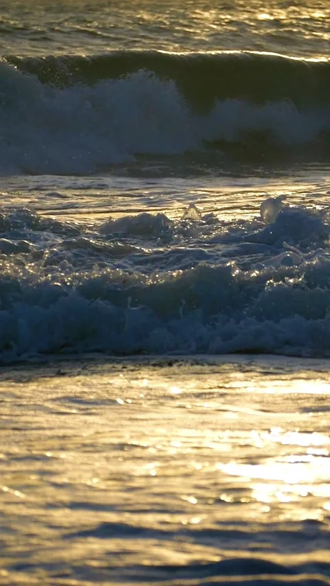 Dramatic sunset above the ocean, colorful vertical video. clean water. climate Stock Footage 269205076
