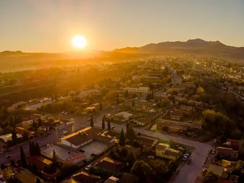 Dramatic Sunset Aerial View Stock Photos