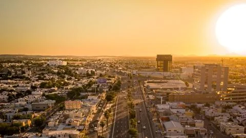 Dramatic Sunset Aerial View Stock Photos