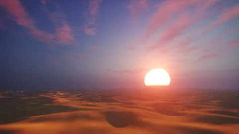 Dramatic sunset in african desert Stock Illustration