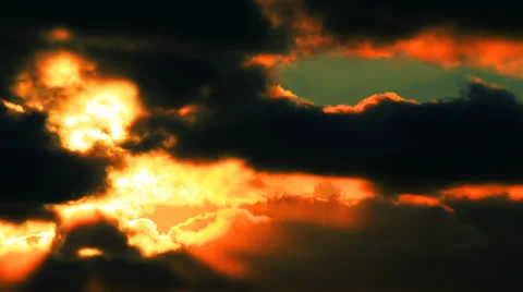 Dramatic sunset and clouds time-lapse Stock Footage 26942728