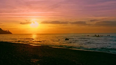 Dramatic sunset and sunrise sky in varieties colors blue, red, orange, yellow Video stock 121007526