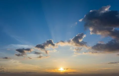 Dramatic sunset and sunrise sky nature background. Stock Photos