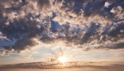 Dramatic sunset and sunrise sky. Stock-Fotos