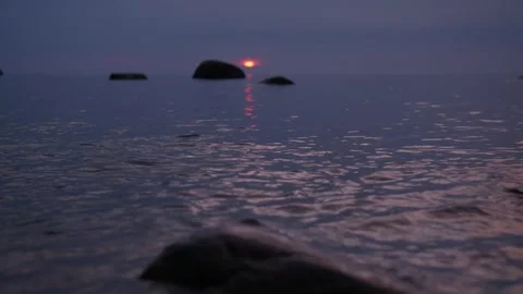 Dramatic sunset on Baltic sea Stock Footage 252590368