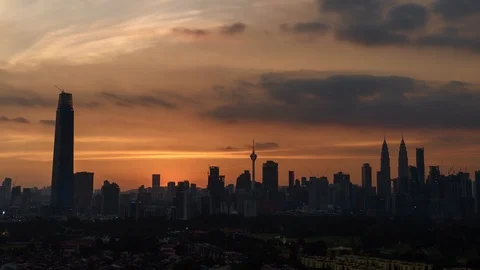 Dramatic Sunset at blue hour Stock Footage 121865163