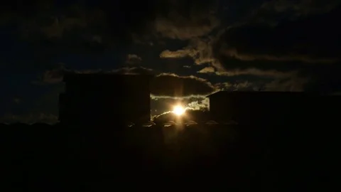 Dramatic sunset city Stock Footage 75157765