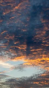 Dramatic Sunset Clouds Over Horizon Stock Photos