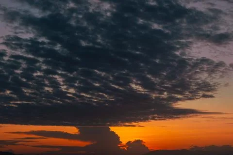 Dramatic Sunset Clouds Over Horizon Stock Photos