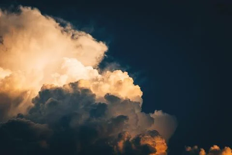 Dramatic Sunset Clouds Over Open Landscape — Orange and Purple Sky Stock Photos