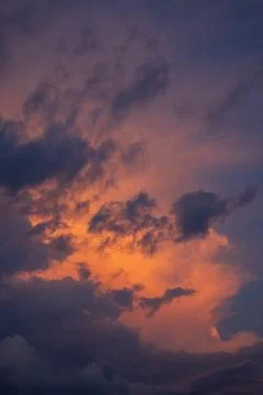 Dramatic Sunset Clouds in the Sky Stock Photos