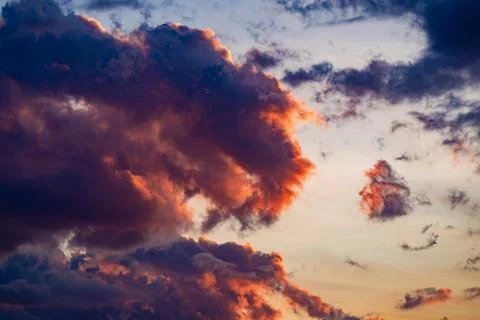 Dramatic Sunset Clouds with Vibrant Colors Stock Photos