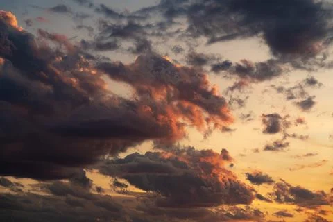 Dramatic Sunset Clouds with Vibrant Colors Stock Photos