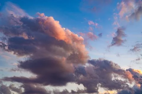 Dramatic Sunset Clouds with Vibrant Colors Stock Photos