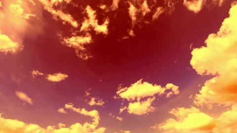 Dramatic Sunset Cloudscape, Fiery Hues, Warm Colors, Textured Sky Stock-Footage 311530969