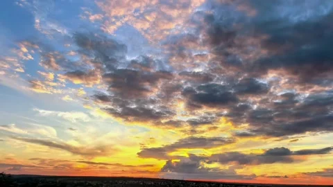 Dramatic Sunset Cloudscape Time Lapse Over City Stock Footage 337894829