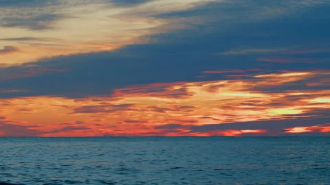 Dramatic Sunset Cloudy Sky Background. Sunset Sky In Evening. Gradient Color Stock Footage 257419758