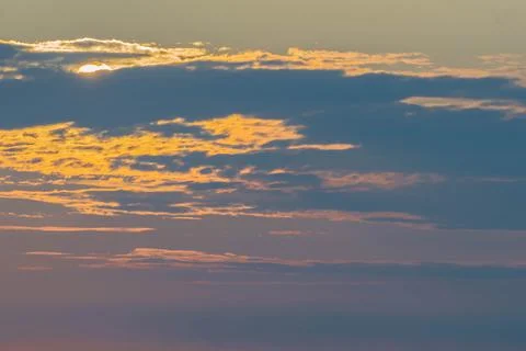 Dramatic sunset cloudy sky. Beautiful colorful sky background Stock Photos