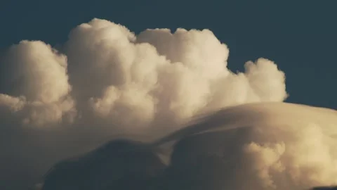 Dramatic Sunset Cumulus Clouds Illuminated by Golden Evening Light Видео 337022495