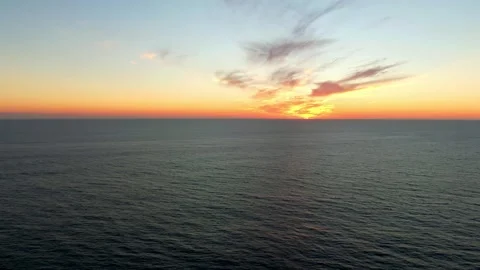 Dramatic Sunset Glow On The Horizon Of Playa El Paraíso Near Tecomán, Colima Stock Footage 318945458