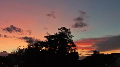 Dramatic sunset gradient sky with clouds. 스톡 동영상 339335356