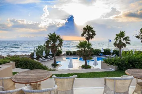 Dramatic sunset in Greece Foto stock