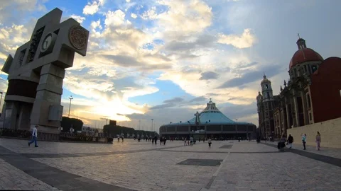 Dramatic Sunset at Guadalupe´s cathedral, soom in shot Stock Footage 97992751