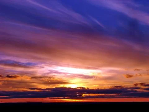 Dramatic sunset horizon Stock Photos